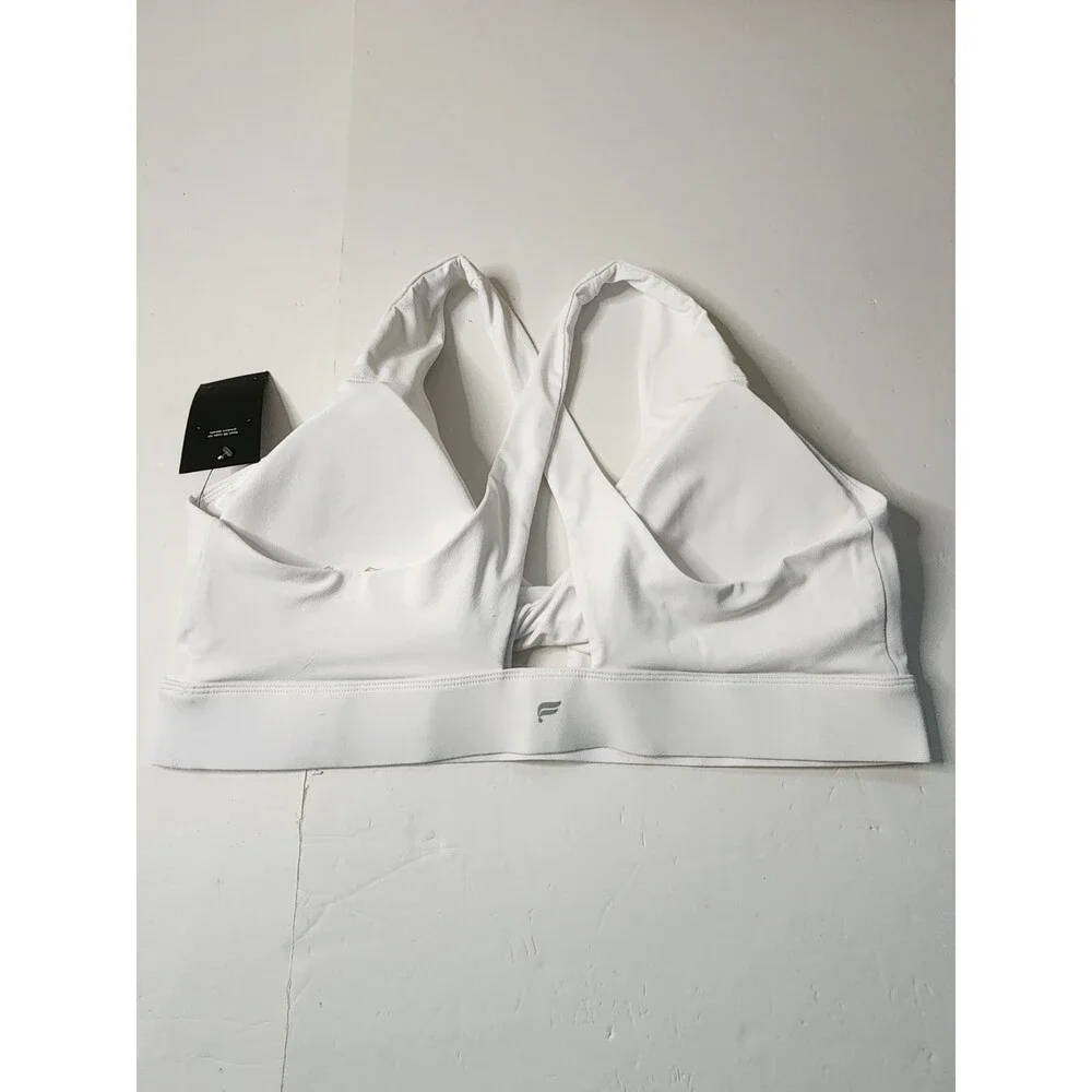 Fabletics Oasis Twist Front Medium Impact Sports Bra Womens 3X White